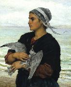 Jules Breton The Wounded Sea Gull Spain oil painting artist